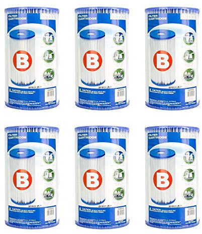 Intex B00LCIR3VS Lot de 6 cartouches de rechange pour pompe de filtre de piscine Type B