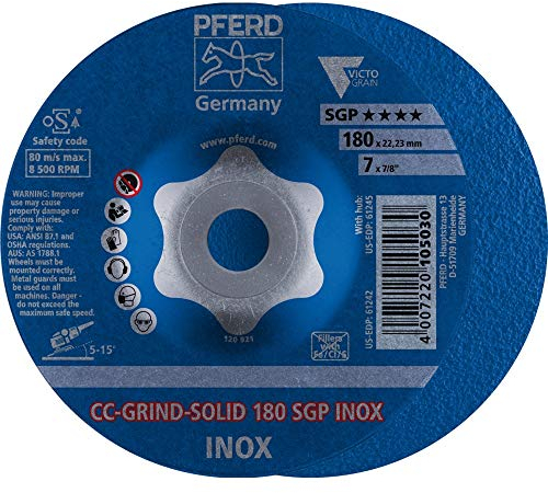 10 x PFERD CC-GRIND-Schleifscheibe CC-GRIND-SOLID 180 SGP INOX | Art.: 64189180