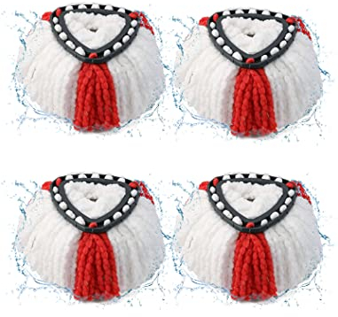 BONBELONG Wischmopp Ersatzkopf für vileda 2 in 1 Turbo Mop Wischmopp Ersatzkopf Easywring Extra Dicke Mikrofaser Waschbar für vileda Easy Wring Ersatzkopf Langlebig und Perfekte Passform (Rot 4 Stück)