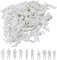100 PCS Modell Figuren Weiß Unbemalt Verschieden stehende Figuren Passanten Spur H0 1:100, Verschiedene Posen Miniaturleute, Personen Figurine für architektonisches Planungsprojekt Modelleisenbahn
