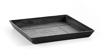 Ecopots Untersetzer für Blumentopf Rotterdam Dunkel Grau - Außen 28 x 28 cm/Innen 24 x 24 cm - Unterteller für Pflanzentopf aus Recycling Kunststoff - Topfuntersetzer modern für Indoor und Outdoor