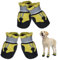 Avvrel Hundeschuhe, 4 Stück Pfotenschutz Hundestiefel rutschfeste wasserdichte Hundeschuhe mit Verstellbar Reflektierendem Riemen, Outdoor Hundeschuhe für Kleine Mittel Große Hunde (Gelbe, XXL)