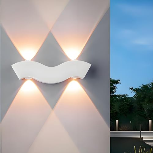 KZT Außenlampe LED Wandleuchte Außen Wasserdicht IP65 Aussenlampe Wand 3000K Up Down Aussen Wandlampe Aluminium Außenwandleuchte für Garten Badezimmer Veranda Garage Treppenbeleuchtung