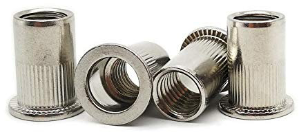 Écrou à rivet, écrous à rivets plats filetés, écrou à rivets en acier inoxydable SUS304 Écrou à rivets à tête plate Écrou à insert borgne M3 M4 M5 M6 M8 M10 M12 Écrou à tôle mince Rivetage(M4 (50pcs))
