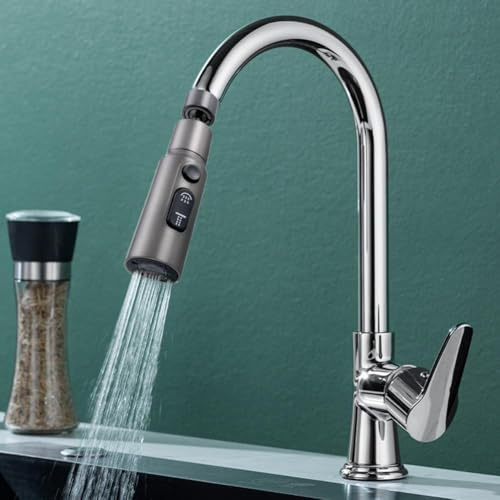 Aérateur de robinet pivotant, tête de robinet de lavabo de cuisine à rotation à 360 degrés, buse de robinet rotative superchargée anti-déversement de remplacement (gris)
