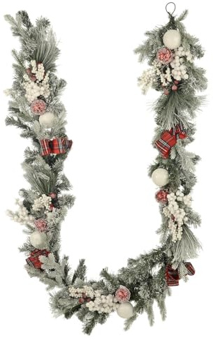 Mr Crimbo Red Berry & Tartan Frosted 270cm Garland