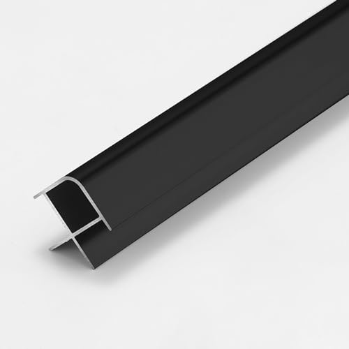 Raouoae Perfil De Aluminio Anodizado para Bordes De Baldosas Protección De Bordes para Paredes Y Pisos 125 Cm* 2 Piezas Molduras Y Perfiles Acabados (Black)