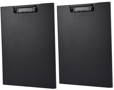 Presse-papiers de Fichiers A4 Lot de 2 en Plastique Noir
