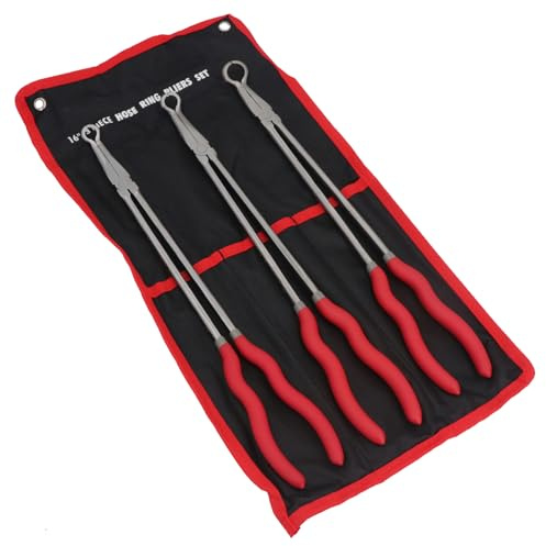 16 Long Reach Hose Ring Pliers for Hose Clips 8mm 10mm and 12mm 3pc Set