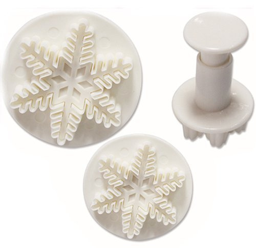 O'Creme Snowflake Plastic Plunger Cutters - 3 Different Sizes, 1 Each