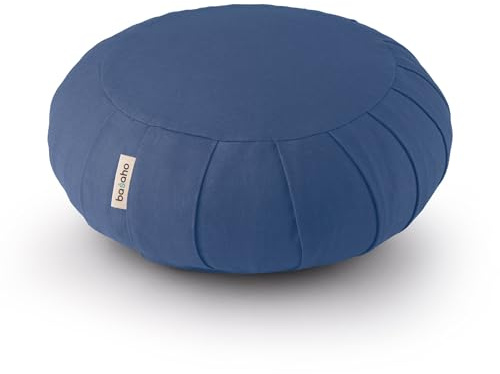 basaho CLASSIC Zafu Meditationskissen Yogakissen | Bio-Baumwolle | Buchweizenschalen | Abnehmbarer und waschbarer Bezug