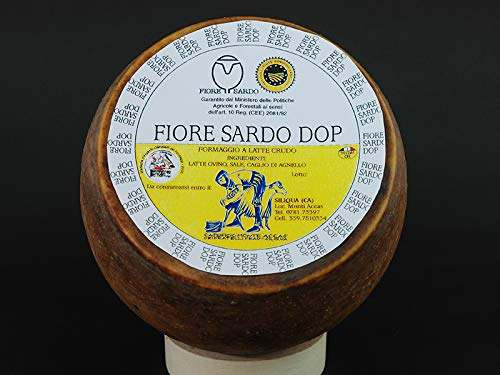 3.5 kg - Fiore Sardo Pdo Sardinian Pecorino Cheese with ewe's raw Milk, Produced by The Cheesemakers of Monte Accas in Siliqua, Sardinia