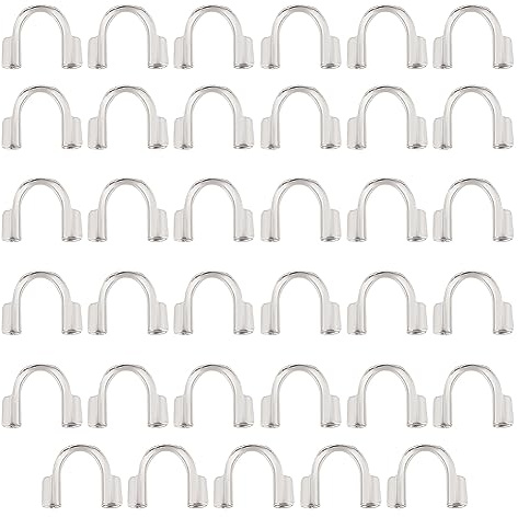 UNICRAFTALE 35St 316 Chirurgischer Edelstahl Draht Guardian Schmuck Drahtschutz U Förmiger Schmuck Drahtschutzbügel Für Die Schmuckherstellung 7x5x1.5mm, Loch 0.7 mm