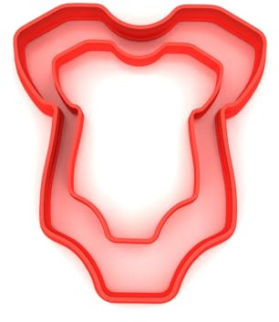 Custom Cutters Baby Grow Shape Cookie Cutters | Set of 2 Plastic Cutters for Baking, Fondant, Clay, Pastry, Icing, Jewellery (5CM + 8CM)