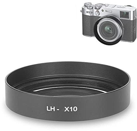 Bindpo LH-JX10 Motljusskydd, Legering Kamerabjektiv Solskydd Regntäckt Lock, Tillbehör för Fuji X20 X30, Svart