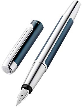 Pelikan 817165 Füller Pura, Petrol, M-Feder, 1 Stück inklusive Großraumpatrone Edelstein Ink® Sapphire