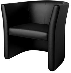 Mirjan24 Cocktailsessel Ankyl, Design Polstersessel Schwarz Kunstleder Clubsessel Bürosessel Relaxsessel Loungesessel Einzelsessel Sessel Club Möbel (Dolaro 08)