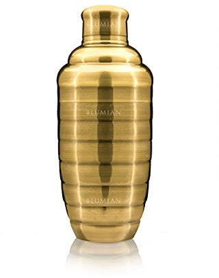Lumian Luxury Bar Tools L0063 Bomber Cobbler - Coctelera profesional de acero inoxidable, chapado en bronce, 500 ml