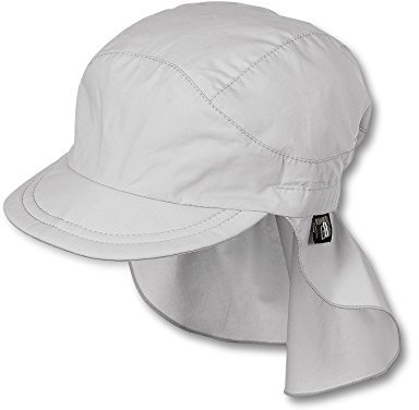 Sterntaler Unisex Kinder Schirmmütze mit Nackenschutz Ohne Bindebänder Sonnenhut, lichtgrau, 47