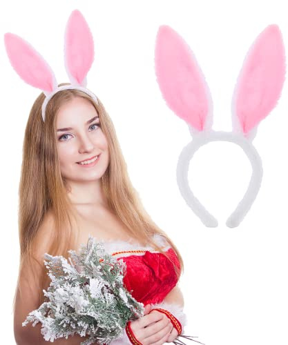 Sibba Serre Tête Oreilles de Lapin En Peluche 1 Pièce Accessoire de Pâques Cosplay Costume de Coiffure pour Enfants et Femmes Rose