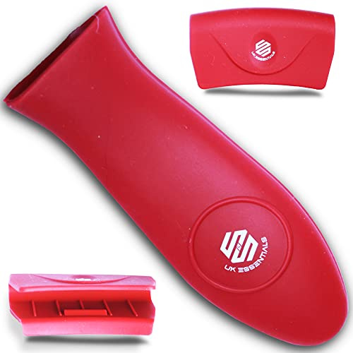 S&S UKessentials Classic Hot Handle Holders - Heat Resistant Pan Handle Covers, Non-Slip (Red, 3 Pcs)