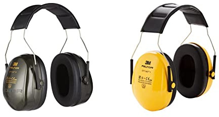 3M H520AC1 Peltor Optime II Comfort Earmuffs, Black, (94-105 dB) Peltor Optime I Earmuff H510A; Hearing Protection against noise levels in the range of 87-98 dB (SNR 27dB), yellow