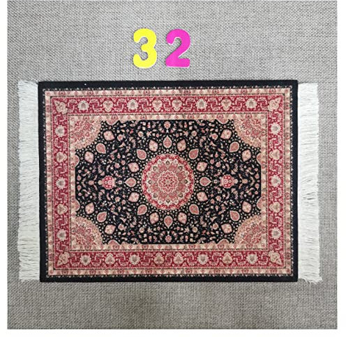 Egurs Mauspad Teppich Muster Perser Stil Orientteppich Mini Teppich Untersetzer mit Quaste Computer Zubehör Bunte Glasuntersetzer Glascoaster 32#