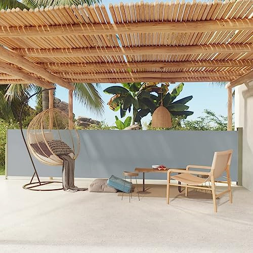 SKM Toldo lateral extensible, 117 x 600 cm, gris, peso: 6,2 kg, 317950
