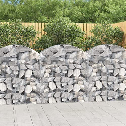 HIGSOSE 100x50x100/120 cm Panier de Gabions Arqué Fer Galvanisé Barriere Jardin Gabion Wall Mur Gabion Pierre Pour Gabion Cages en Gabion Barrière en Gabion Mur en Gabion Gabion Jardiniere