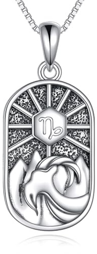 YAFEINI Sternzeichen Steinbock Kette Damen 925 Sterling Silber Steinbock Konstellation Anhänger Halskette Schmuck Geschenk Astrologie Horoskop