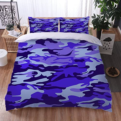 Bettwäsche 135X200Cm 3 Teilig 3D Lila Tarndruck Druck Bettbezug Set, Baby Bettwäsche Weiche Flauschige Hypoallergen Mikrofaser Bettbezüge Mit Reißverschluss Und 2 Kopfkissenbezug