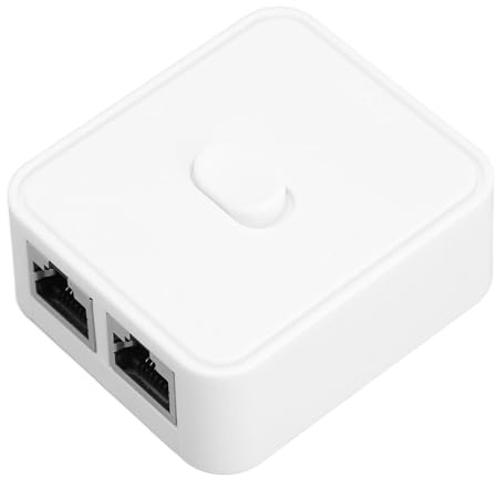 LCCEERD Commutateur Ethernet 2 ports Gigabit, 10/100/1000Mbps RJ45 Répartiteur Ethernet pour Cat5 Cat5e Cat6 Cat7, 2 à 1 et 1 à 2 Poe Switch Ethernet pour ordinateur, Hub, Switch, Routeur, TV (Blanc)