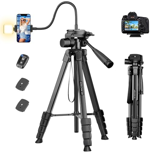 JOILCAN Camera Tripod for DSLR Canon Nikon Sony, 81/206cm New Gooseneck Tripod, Aluminum Lightweight Camera Tripod Stand for Travel Video Photography Vlog, Compact Tripod for Camera