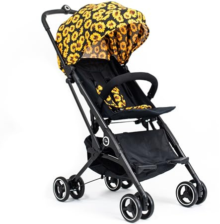 Roma Capsule 3 Sunflower Baby Stroller - Lightweight Travel Stroller with Lie-Flat Feature, Suitable for Newborns to Toddlers Up to 4 Years, Easy Fold, Cabin Size, Raincover & Insect Net