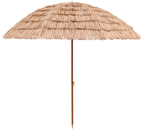 Sonnenschirm Strand Hawaii Strandschirm Stroh UV 50+ Balkonschirm Neigbar Strandschirm Wasserdicht Gartenschirm Höhenverstellbar Tragbarer Sonnenschirm Terrassenschirm Mit Tragetasche Für Garten Rasen
