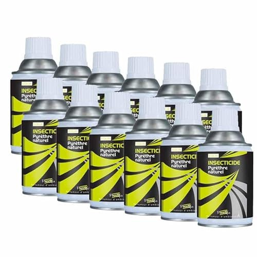 Aérosols au Pyrèthre Vegetal 12x250ml, Anti Mouches, Moustiques, moucherons, insectes volants et rampants (12)