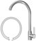 Rubinetto da cucina con connettori g3/8, argentato, miscelatore da cucina monocomando, attacco universale, beccuccio girevole a 360° per lavello