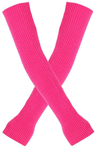 Kielsjajd Damen Halb Fingerlose Handschuhe - Damen Mädchen Strickhandschuhe Kaschmir-Mischung Lange Armstulpen Fingerlose Fäustlinge Thermo Gestrickte Fingerlose Handschuhe