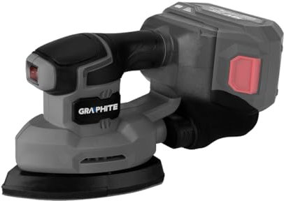GRAPHITE Levigatrice orbitale professionale Delta 140 x 140 x 80 mm (con scatola antipolvere, piatto abrasivo) levigatrice orbitale 18 V – Velocità 13.000 min – Senza batteria e caricatore