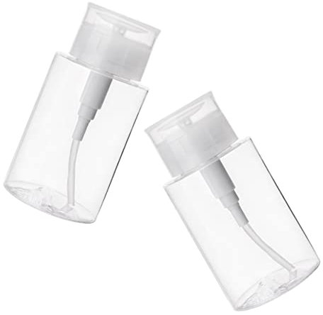 CANIGHT 2pcs Press Dispenser Bottles Reusable Travel Containers for Portable Squeeze Bottles for Lotion Makeup Remover