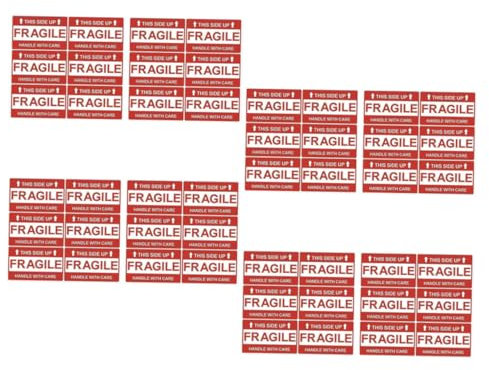NUOBESTY 8blätter Fragile Selbstklebende Versandaufkleber Warnaufkleber Für Zerbrechliche Güter Starke Haftung Einfach Zu Verwenden Für Verpackungen Und
