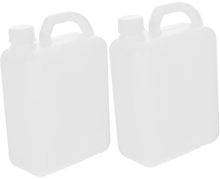 ULTECHNOVO Plastic Flat Bottles 1l 2pcs Refillable Liquid Storage Containers with Lid, Food-Grade Plastic Jugs for Water, Oil, Alcohol, and Chemical Samples, Suitable for Travel and Household Use