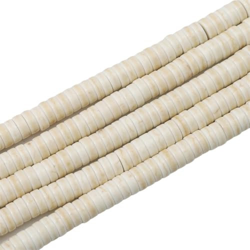 165 perline di pietra naturale, imitazione turchese, da infilare, set di perline distanziali, perline in forma speciale, per gioielli fai da te, perle piatte, 2 x 6 mm