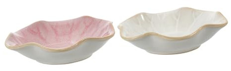 OATIPHO 2pièces Support De Bijoux Céramique Forme De Lotus De Coupelles Décoratives Pour Rangement De Bijoux Pour Bureau Et Maison