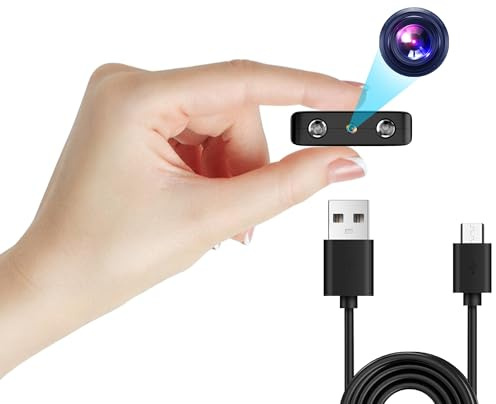 IVVHVVI 1080p Mini caméra de Surveillance intérieure/extérieure, avec détection de Mouvement et Vision Nocturne, Batterie intégrée (autonomie de 50 Minutes), Enregistrement continu, Facile à Utiliser