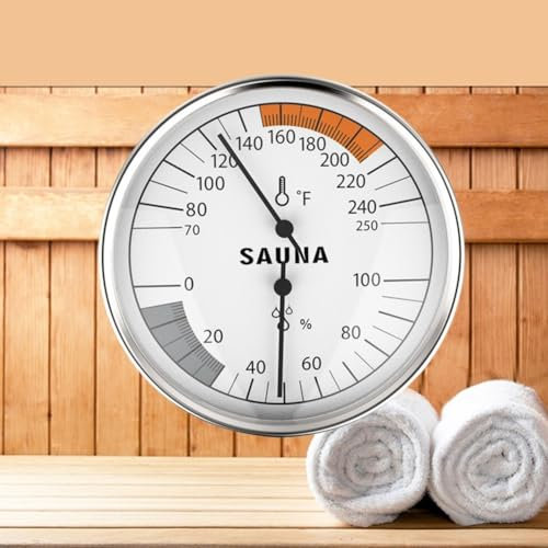 Termoigrometro per sauna 2 in 1, ad alta precisione, in gradi Fahrenheit, termometro, igrometro con funzione di calibrazione automatica