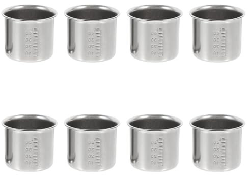 Alipis 8 Tazas Medidoras Graduadas Taza Medidora Taza Medidora Graduada Taza Para Medicina Acero Inoxidable Color Plateado