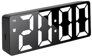 FANSU Réveil Numérique, Reveil Portatil pour Chambre Bureau, Horloge Numérique Carga USB, Horloge Digitale avec Écran LED, Radio Réveil avec Fonction de Gradation (Blanc,One Size)
