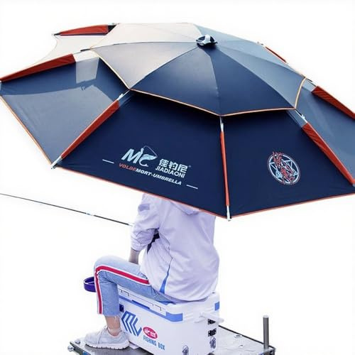GSKDZG Ombrellone Da Pesca Grande, Ombrellone Da Spiaggia Per Esterno 2m 2.2m 2.4m 2.6m Ombrellone Da Giardino Inclinabile, Protezione Solare, Antivento(2.0m/6.5ft)