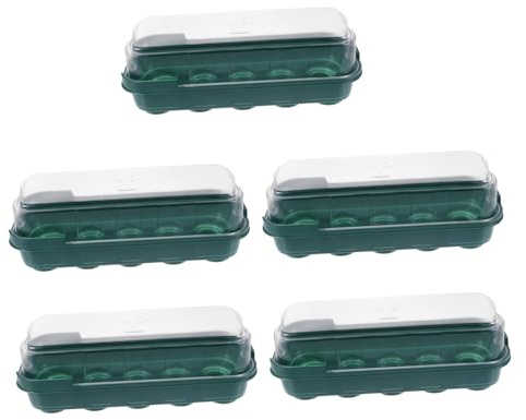 ifundom Vassoio per Germinazione Semi 5 Pezzi Copertura Trasparente per Vivaio Domestico in Plastica Resistente, per Ortaggi e Fiori, Supporto per Crescita e Mantenimento Calore